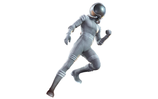 Astronautin Motion PNG with transparent background