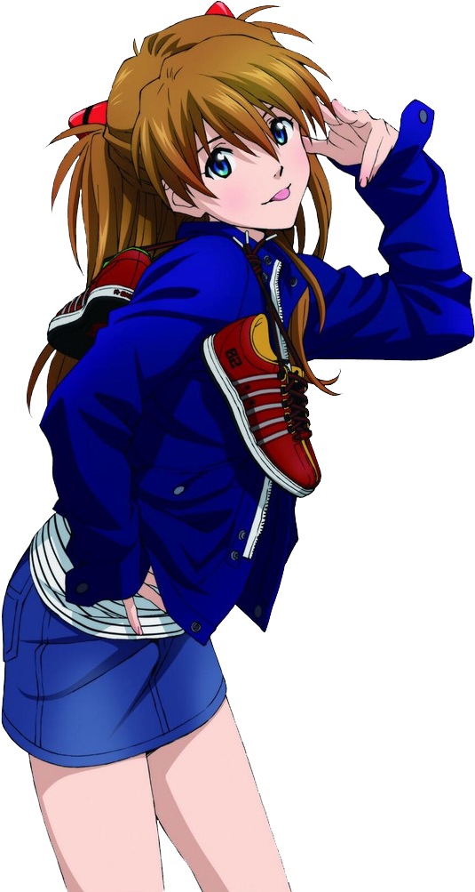 Asuka Langley School Uniform Pose