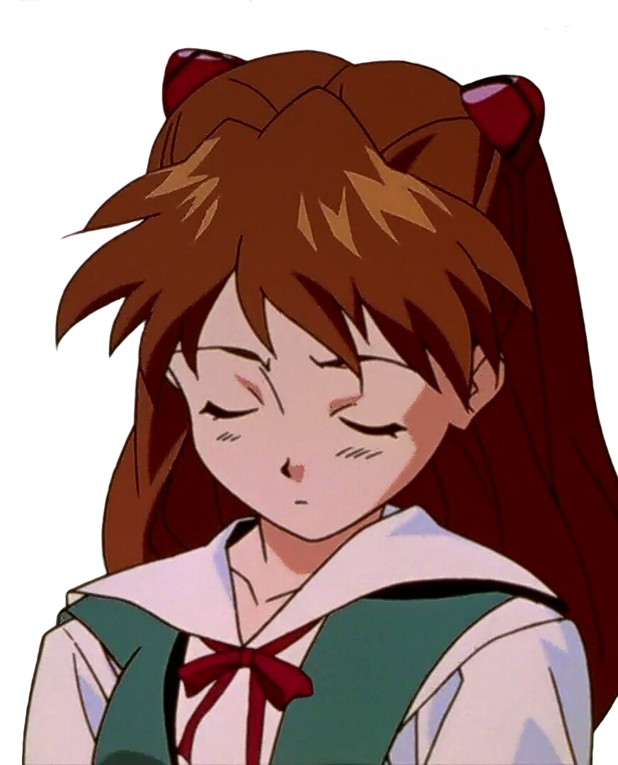 Asuka Langley Smiling Closed Eyes