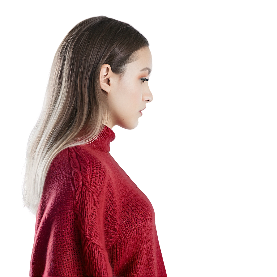 Asymmetric Red Sweater Png Cqo