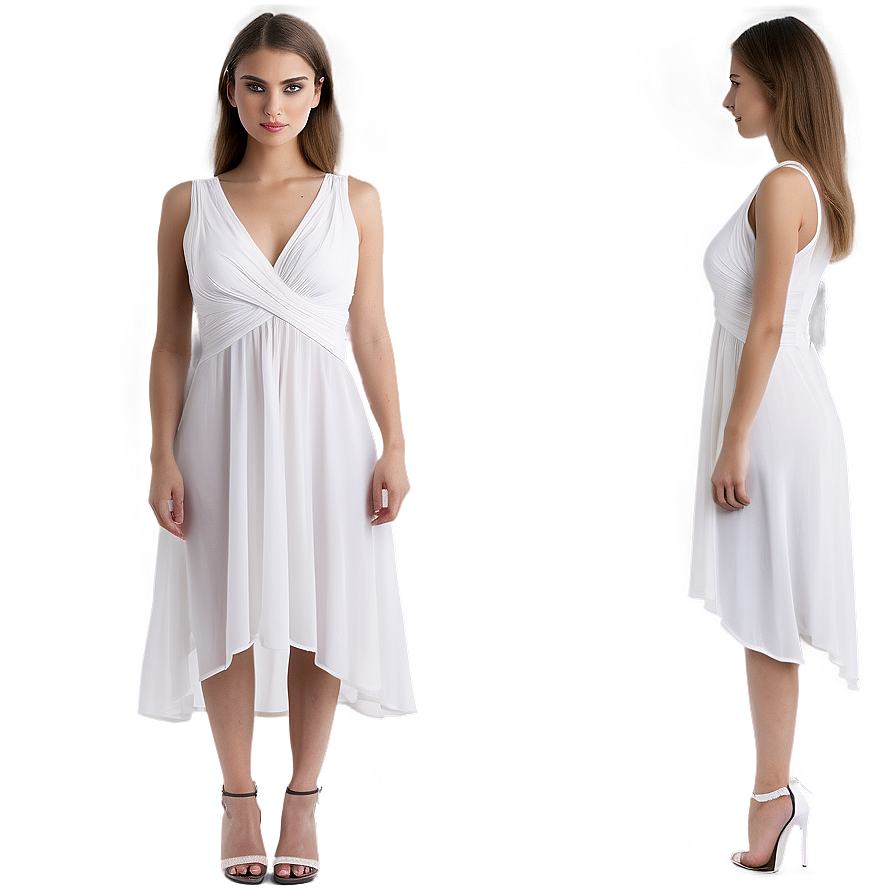 Asymmetric White Dress Png 64