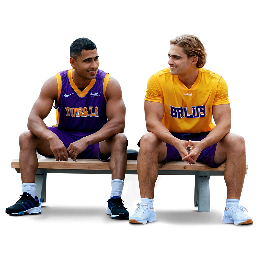 Athletes Sitting On Bench Png Ajh