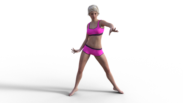 Athletic Womanin Sportswear3 D Model