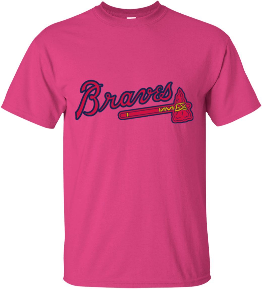 Atlanta Braves T-shirt - Keep Calm Letter In Pink T Shirt PNG with transparent background
