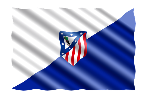 Atletico Madrid Flag Waving PNG with transparent background