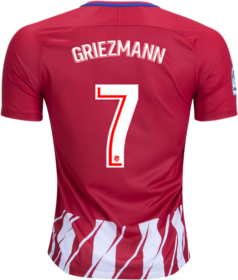 Atletico Madrid Griezmann7 Jersey PNG with transparent background