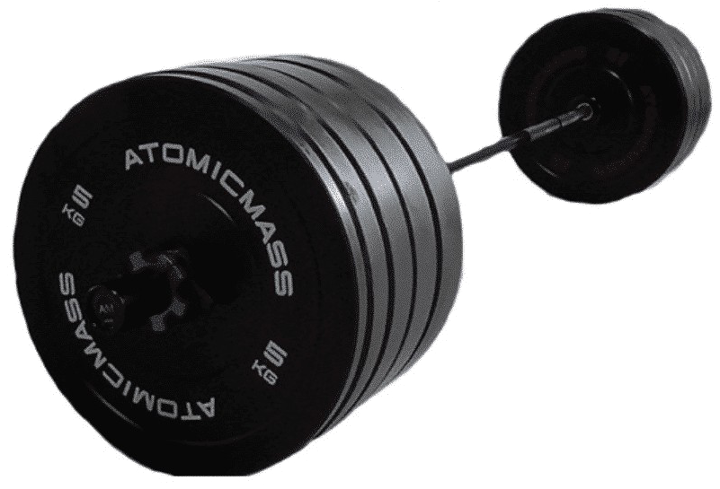 Atomic Mass Black Barbell Weights PNG with transparent background