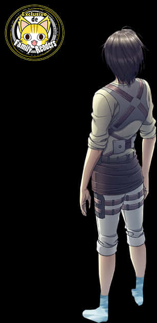 Attackon Titan Character Back View PNG with transparent background
