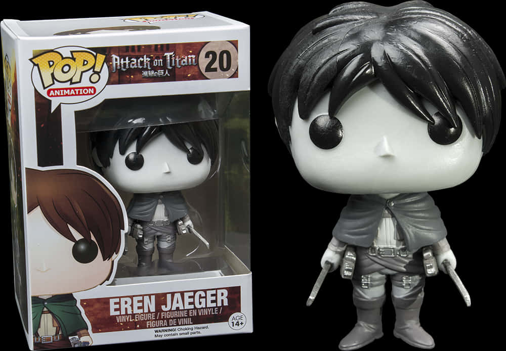 Attackon Titan Eren Jaeger Funko Pop PNG with transparent background