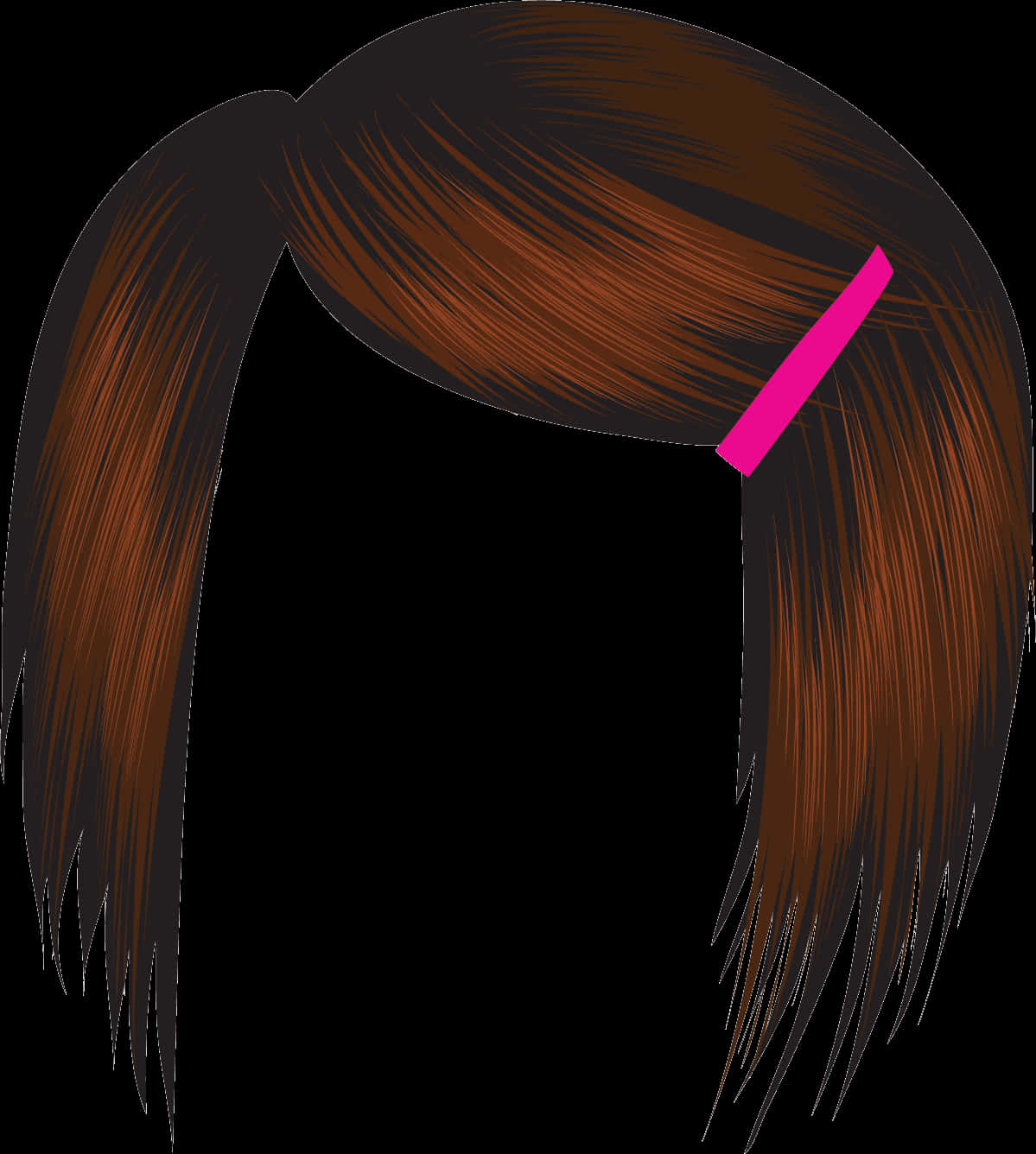 Auburn Hair Bobby Pin Illustration