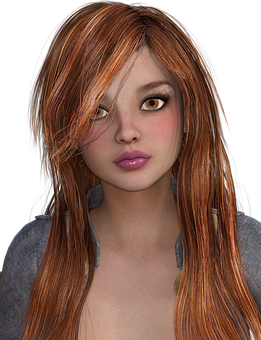 Auburn Haired3 D Character Portrait