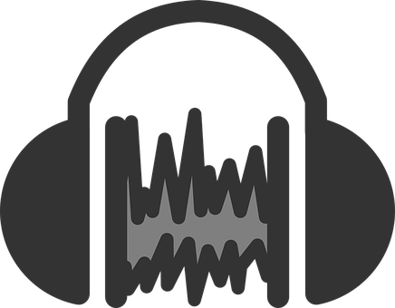 Audio Wave Headphones Icon PNG with transparent background