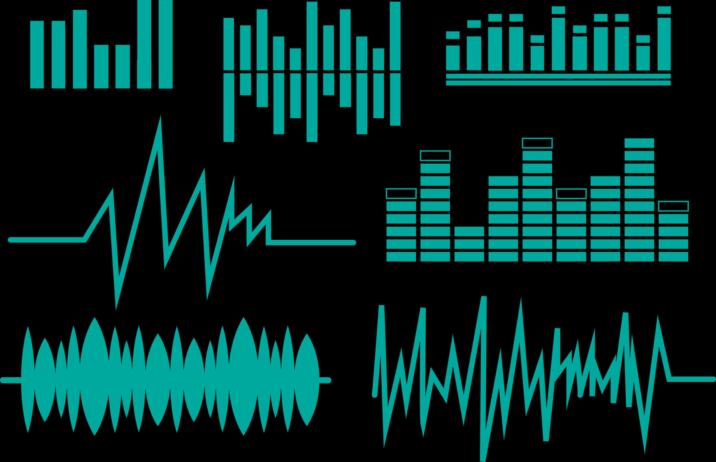 Audio_ Waveform_ Collection PNG image with a transparent background, free high-resolution download