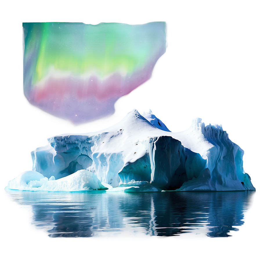 Aurora Borealis Over Icebergs Png Rbw87