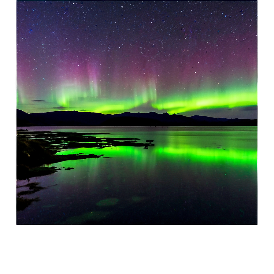 Aurora Borealis Over Lake Png 43