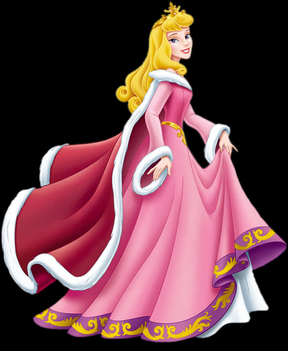 Aurora Clipart - Disney Princess In Winter Dress, HD Png Download PNG with transparent background