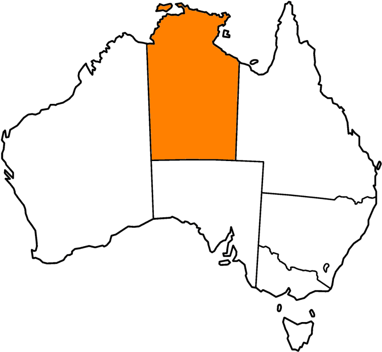 Australia Outline Map Northern Territory Highlighted