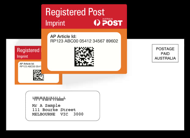 Australia Post Registered Mail Label