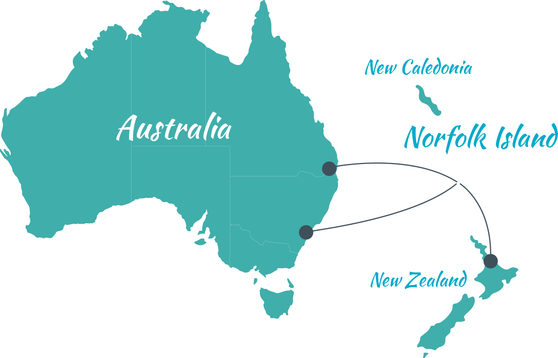 Map Of Australia, New Zealand And Norfolk Island - General Information Of Australia, HD Png Download PNG with transparent background
