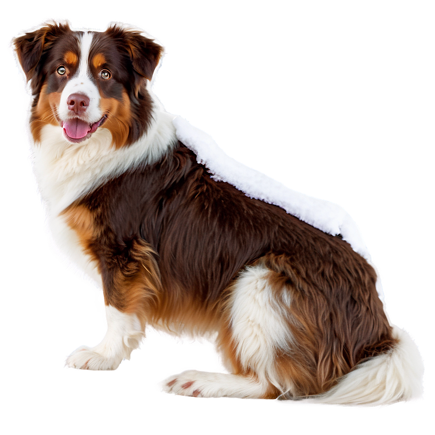 Australian Shepherd In Snow Png Xwf99