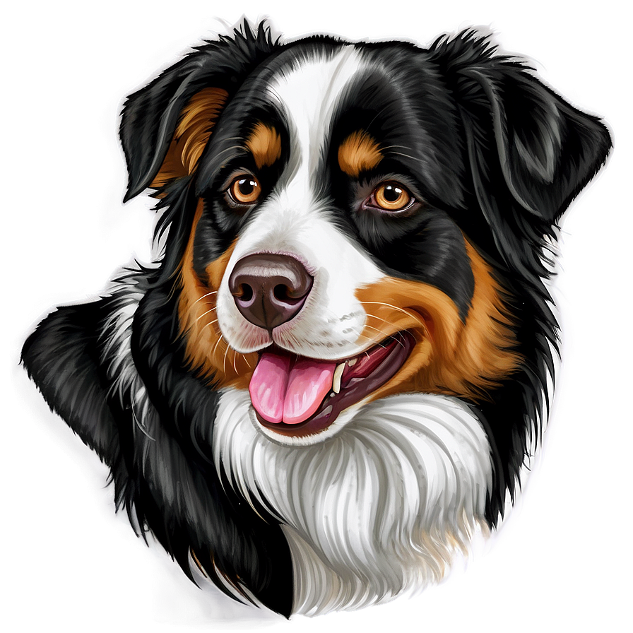 Australian Shepherd Portrait Png Nhi32