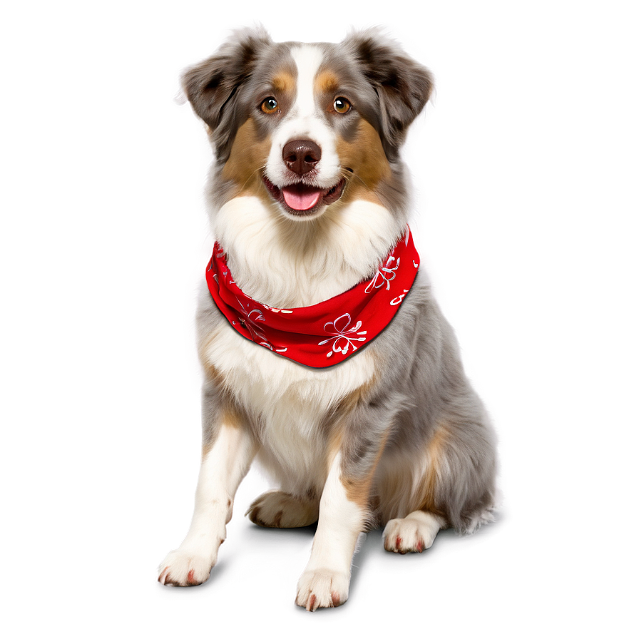 Australian Shepherd With Bandana Png 06202024