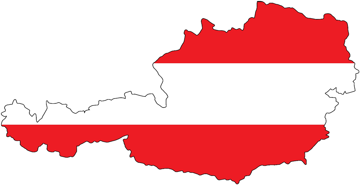 Austria, Country, Europe, Flag, Borders, Map, Nation - Austria Map Flag, HD Png Download PNG with transparent background