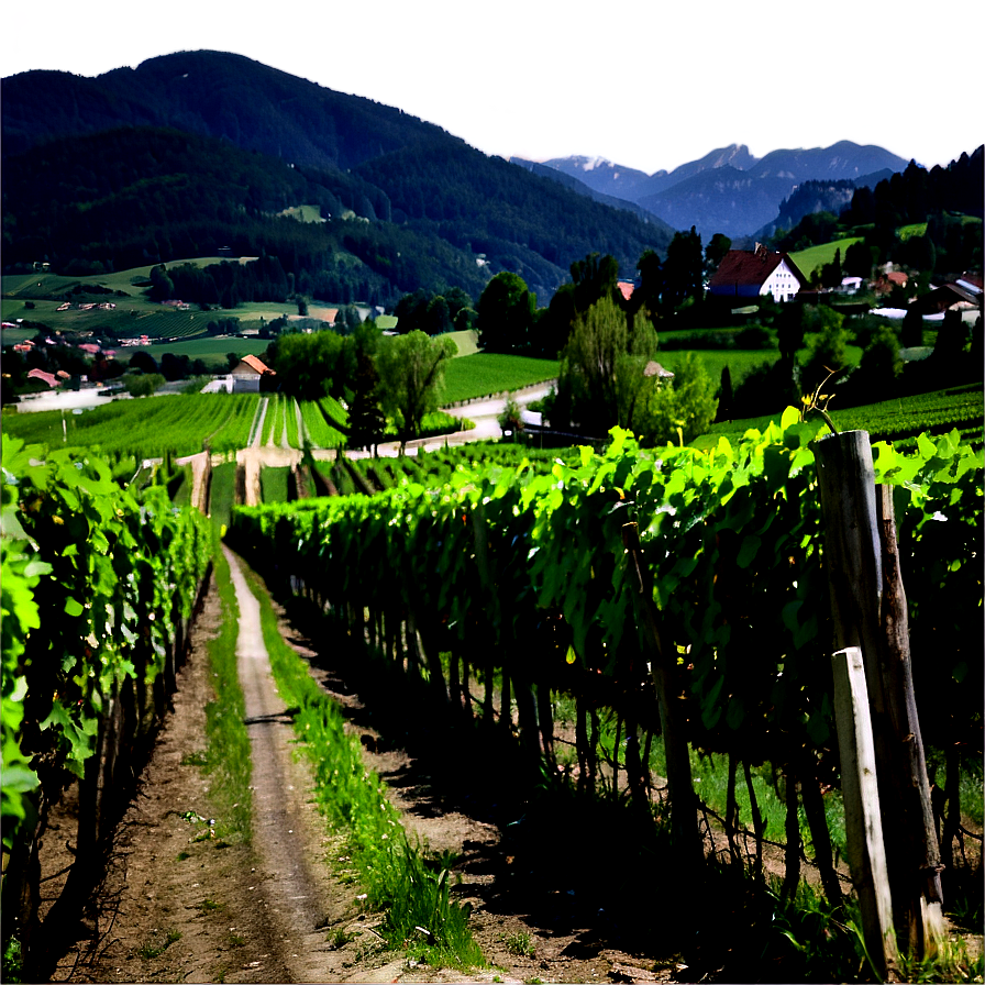 Austrian Vineyards Landscape Png Ova