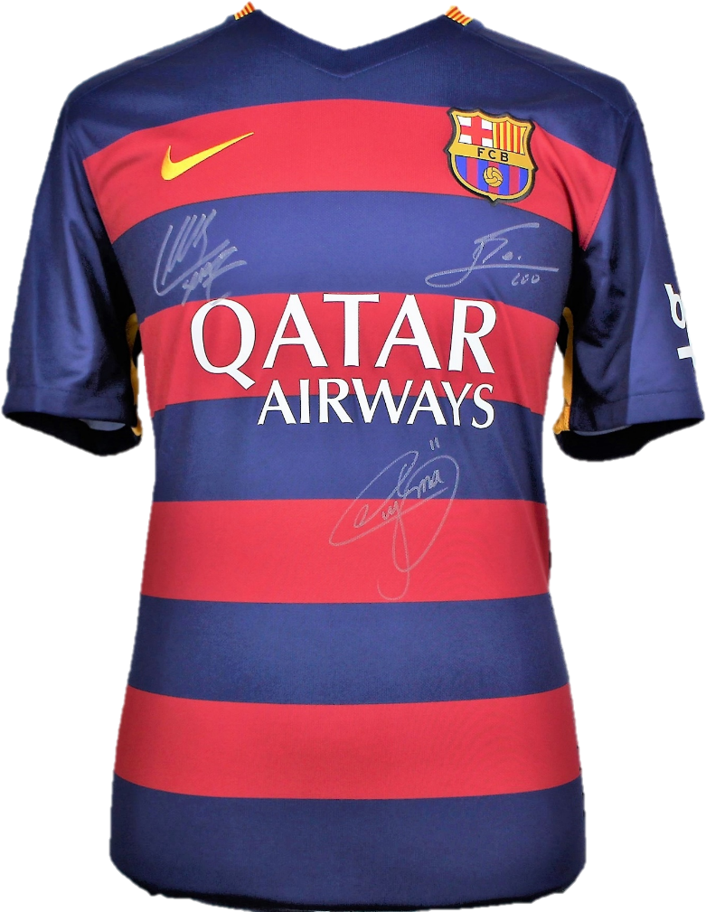Clip Art Messi And Suarez Triple - Qatar Airways Barcelona Jersey, HD Png Download PNG with transparent background
