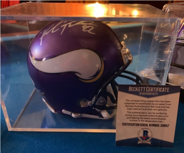 Autographed Purple Motorcycle Helmetwith Certificate