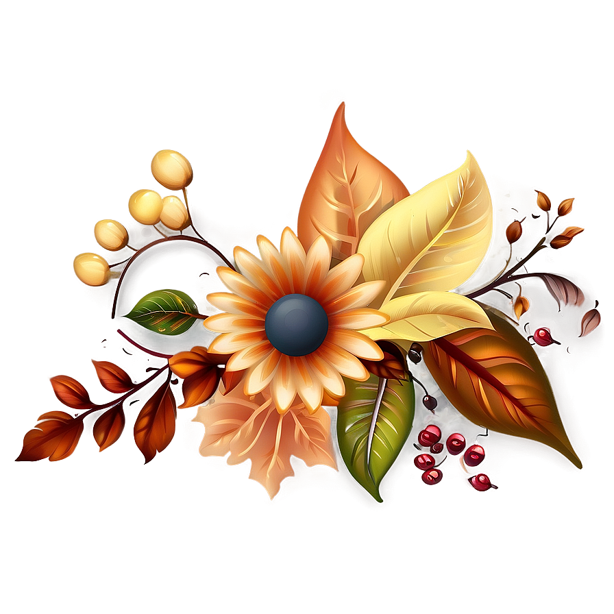 Autumn Elegance Flowers Png Hup73