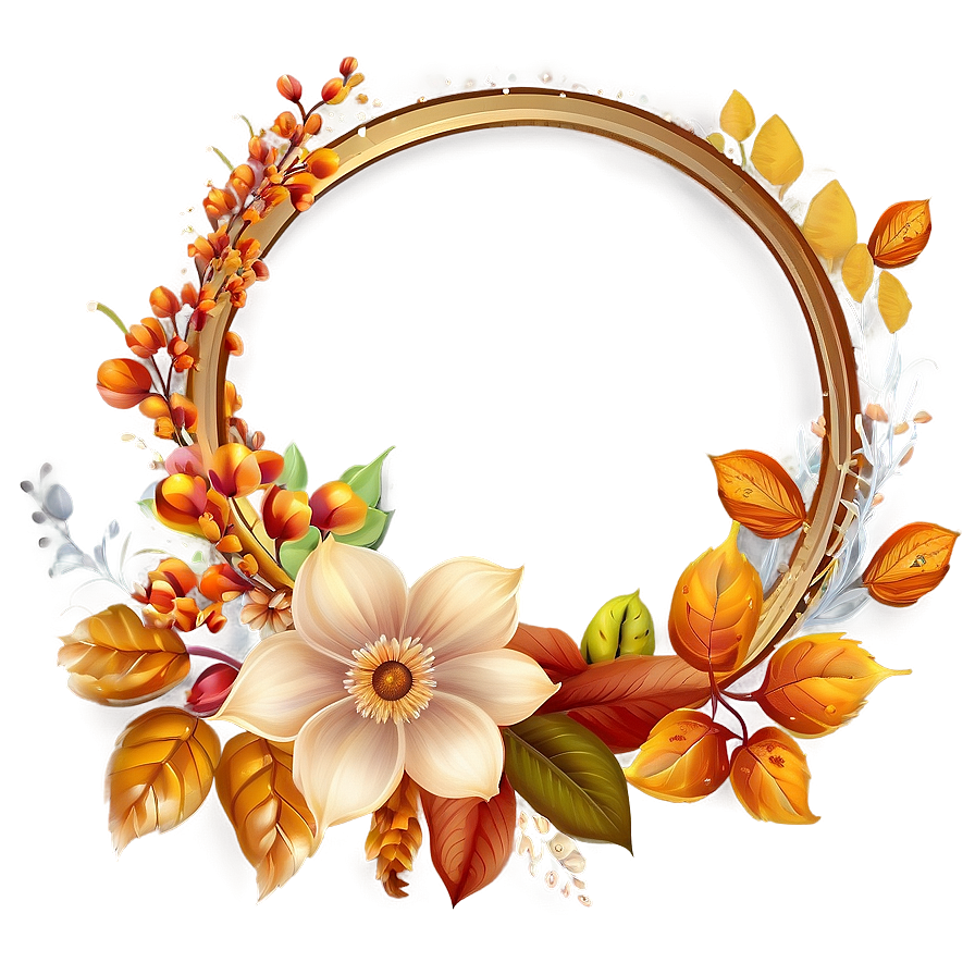 Autumn Flower Frame Png 05252024