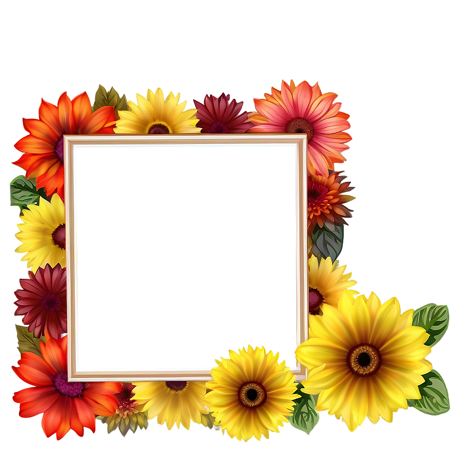 Autumn Flower Frame Png 05252024