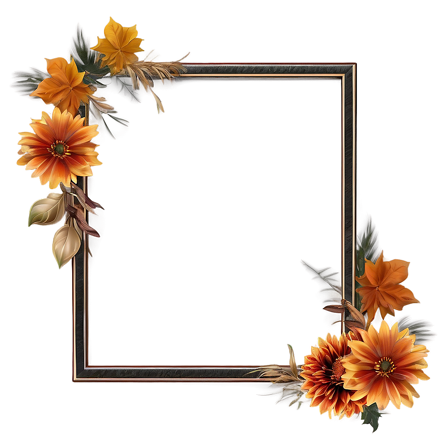 Autumn Flower Frame Png 05252024