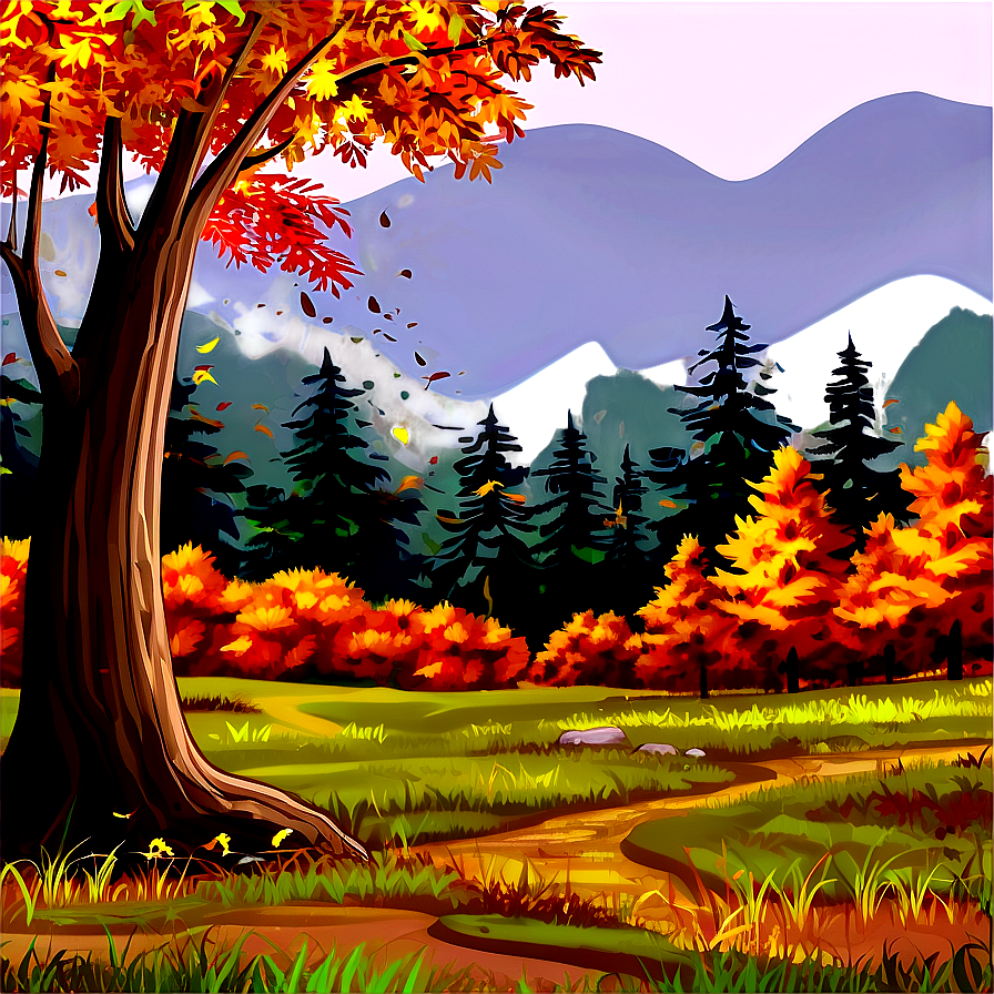 Autumn Forest Scenery Landscape PNG 06232024 PNG with transparent background
