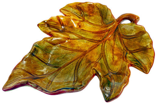 Autumn Grape Leaf Plate PNG with transparent background