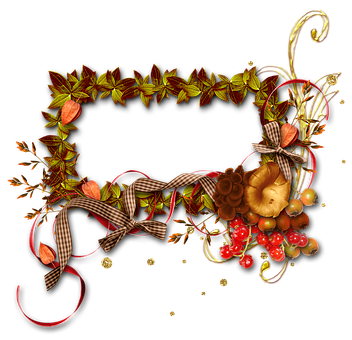 Autumn Harvest Frame PNG with transparent background