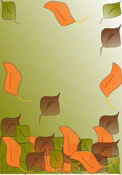 Autumn Leaves Abstract Art PNG with transparent background