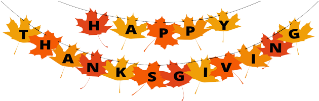 Autumn Leaves Happy Thanksgiving Banner