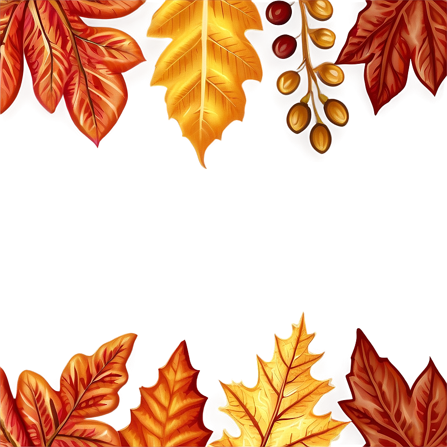 Autumn Leaves Thanksgiving Border Png 06202024