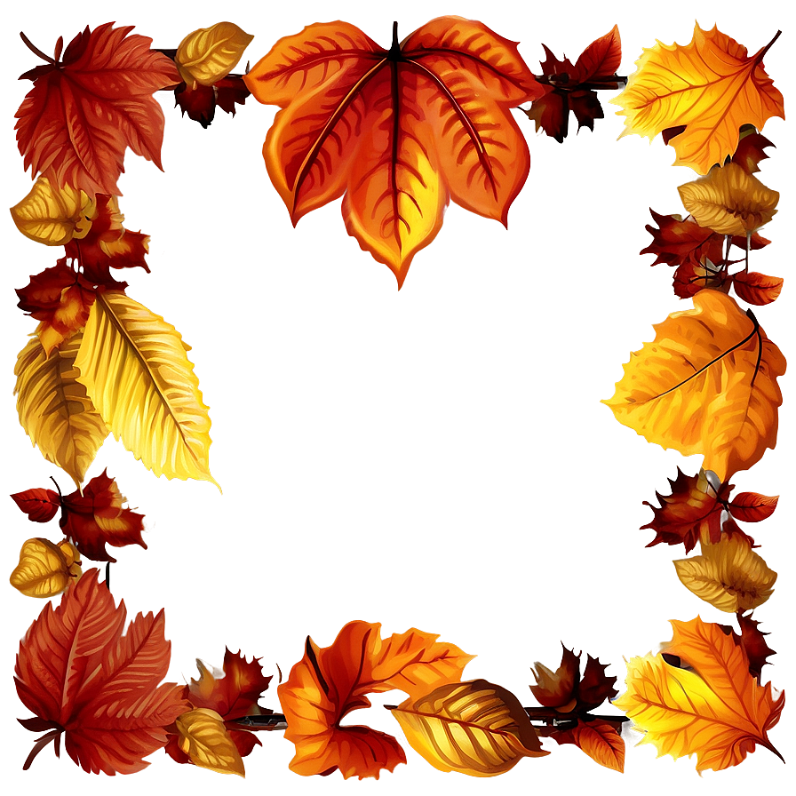 Autumn Leaves Thanksgiving Border Png Gtc