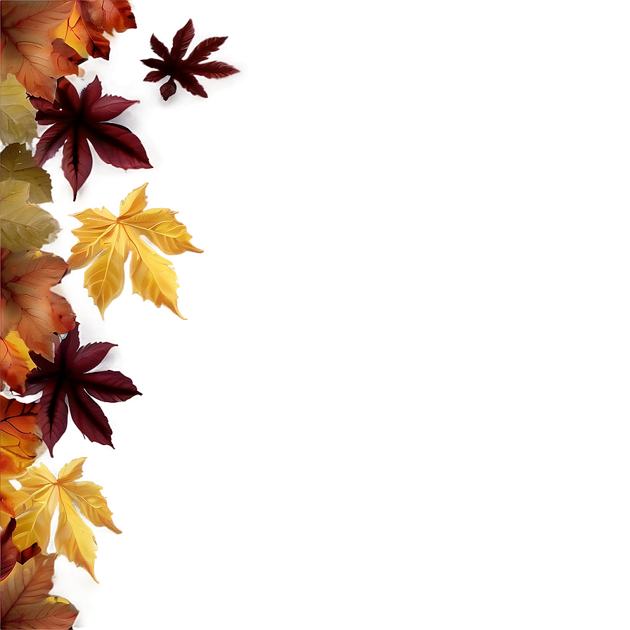 Autumn Leaves Thanksgiving Border Png Yfg46