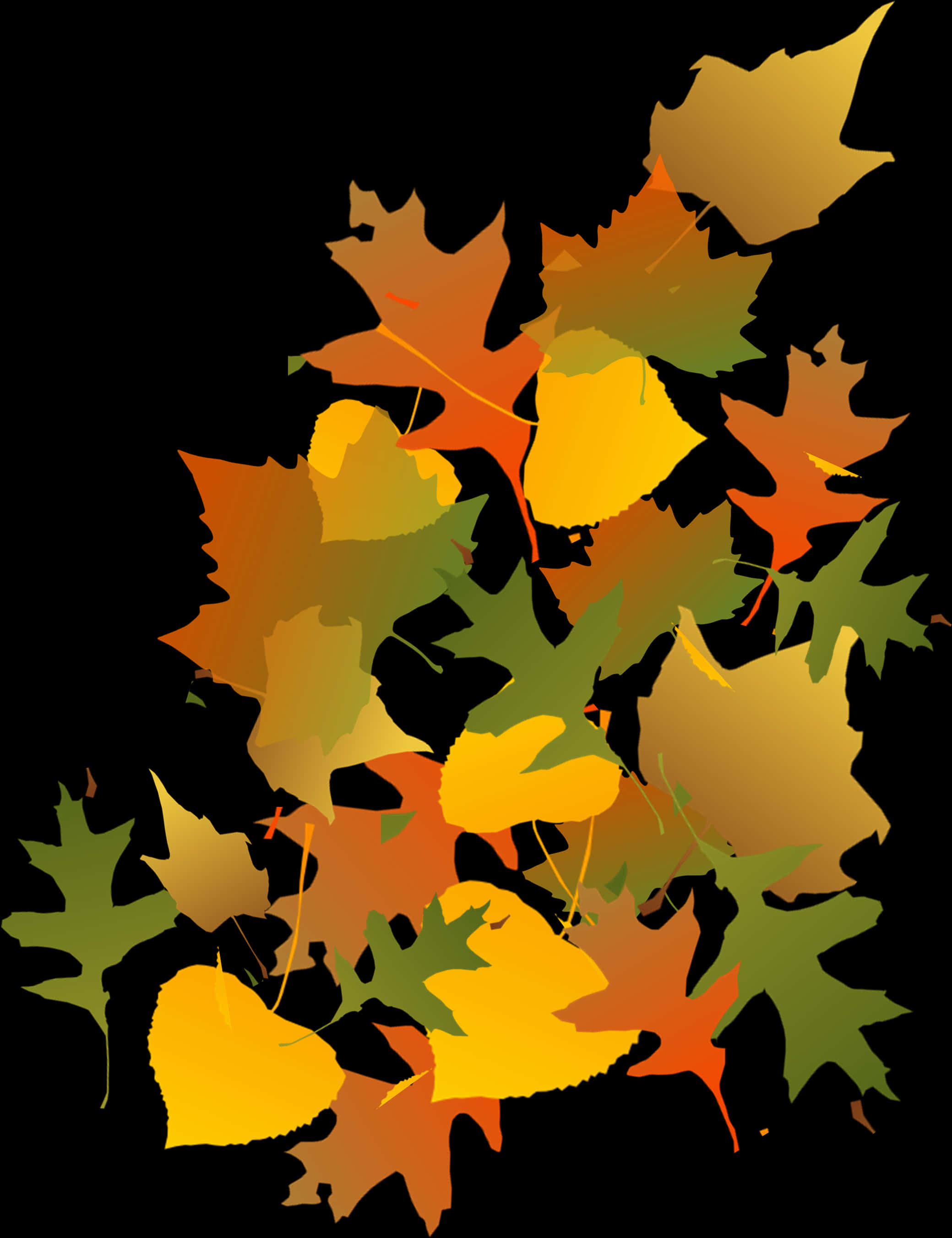 Autumn_ Leaves_ Vector_ Illustration PNG with transparent background