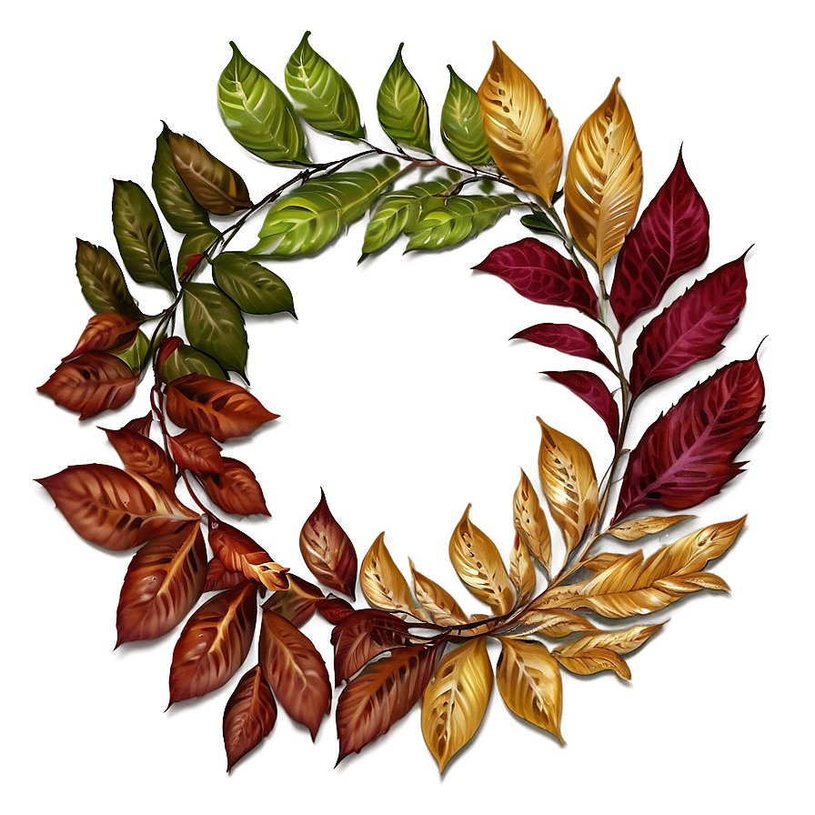 Autumn Leaves Wreath Png 05042024