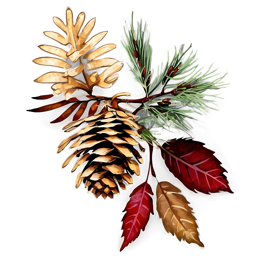 Autumn Pinecone Graphic Png 86