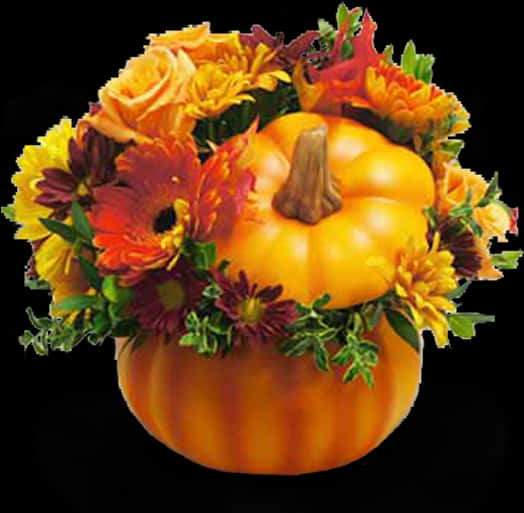 Autumn Pumpkin Flower Arrangement