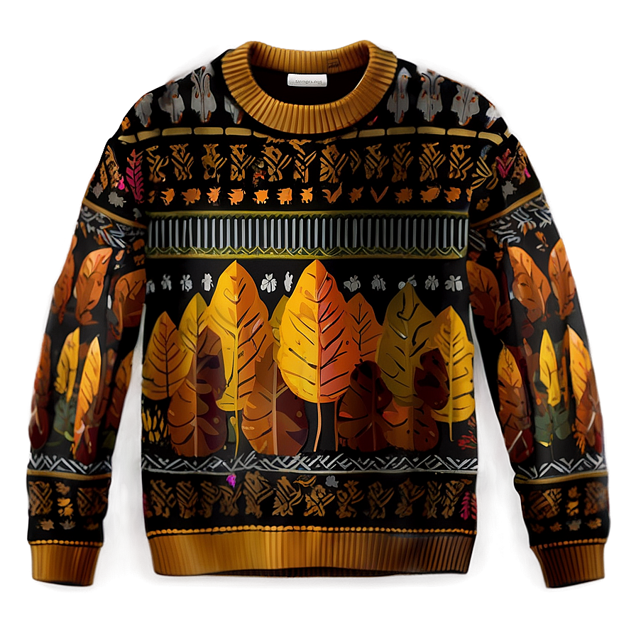 Autumn Sweater Design Png Vpd