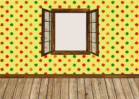 Autumn Themed Roomwith Open Window PNG with transparent background