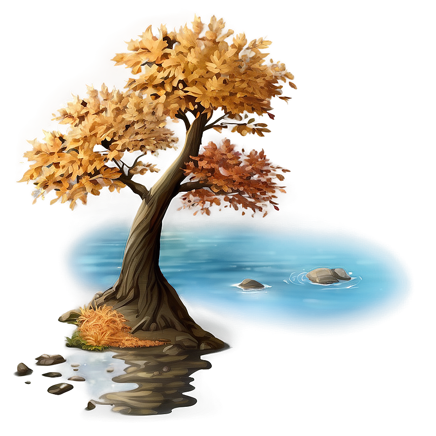 Autumn Tree And River Png 18