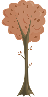 Autumn_ Tree_ Cartoon PNG with transparent background